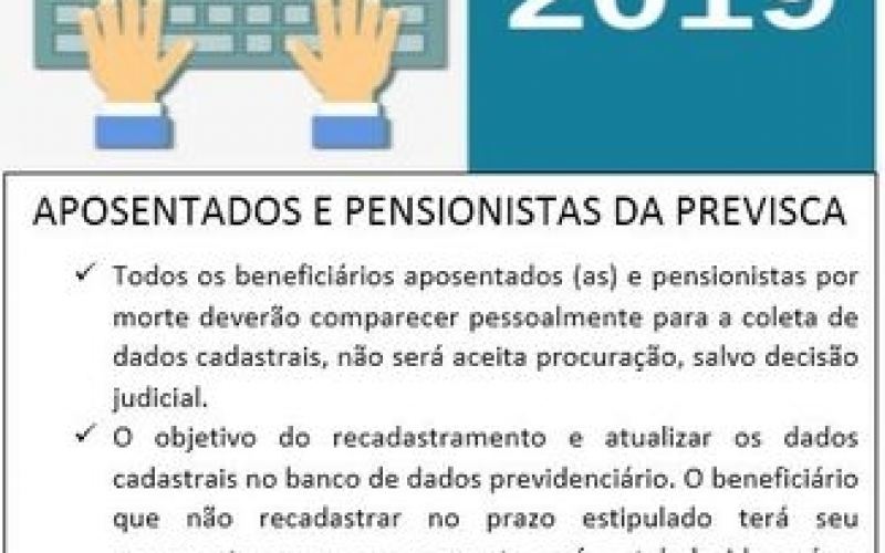 RECADASTRAMENTO DE APOSENTADOS E PENSIONISTAS 2019
